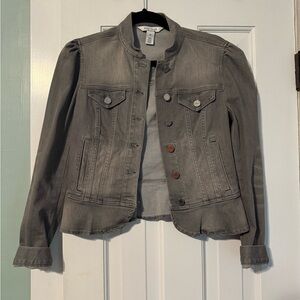 White House Black Market Light Gray Denim Jacket